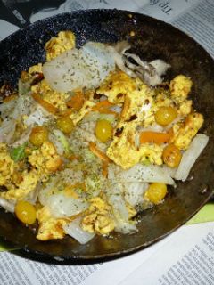 銀杏・炒り卵+きのこ野菜MIX炒め-レシピのメイン写真