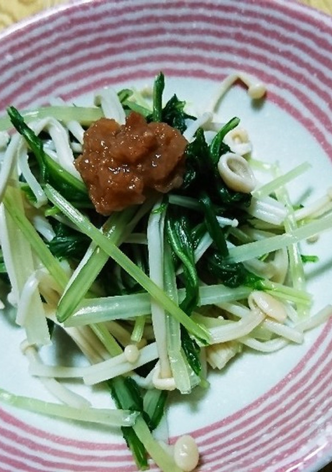 梅干しと水菜のさっぱりおひたし!-レシピのメイン写真