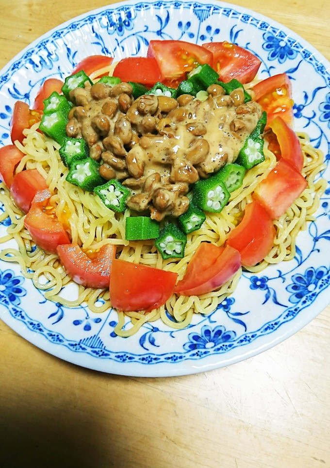 トマトとオクラと納豆のヘルシー冷やし中華-レシピのメイン写真