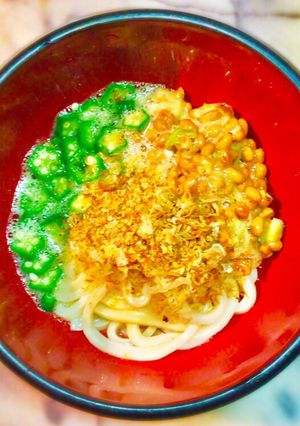 No2047 オクラ納豆ぶっかけうどん-レシピのメイン写真