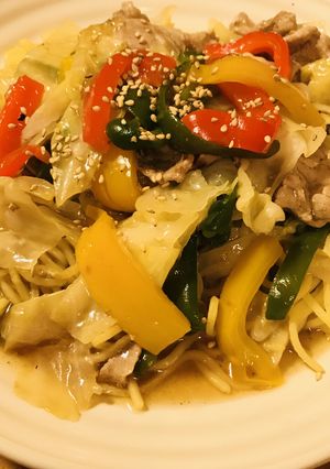 パプリカ&ピーマンの三色あんかけ焼きそば-レシピのメイン写真