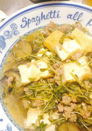 豆苗となす、厚揚げでさっぱり麻婆豆腐-レシピのメイン写真