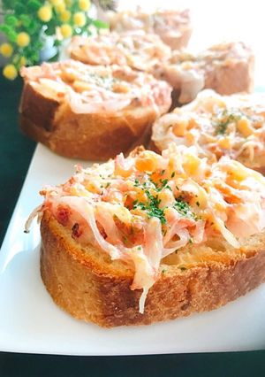 サバ缶de紅生姜サラダチーズトースト-レシピのメイン写真