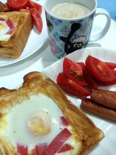 簡単!ハムエッグトースト-レシピのメイン写真