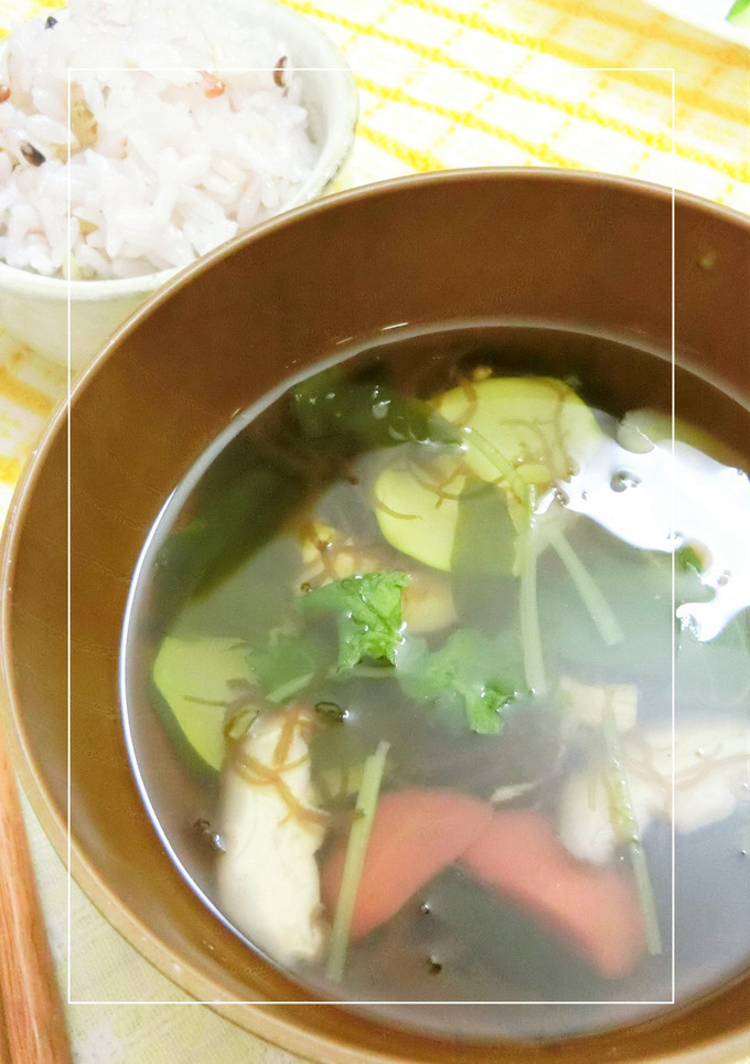 夏野菜ともずくのさっぱり和スープ-レシピのメイン写真