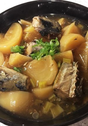 電子レンジ圧力鍋でカブと鯖缶の煮物-レシピのメイン写真