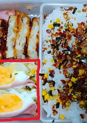 お弁当に最適　レンジで巣ごもり卵-レシピのメイン写真