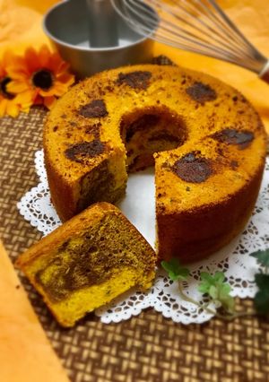 かぼちゃのチョコマーブルシフォンケーキ-レシピのメイン写真