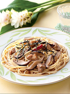椎茸の煮物スパゲッティ ペペロンチーノ風-レシピのメイン写真