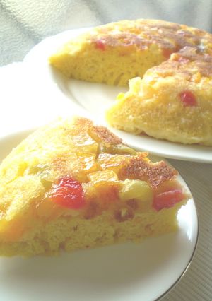 フライパンで作るフルーツミックスケーキ♪-レシピのメイン写真