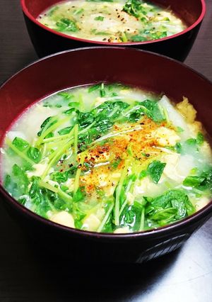 凪ちゃんの豆苗のすいとん★-レシピのメイン写真