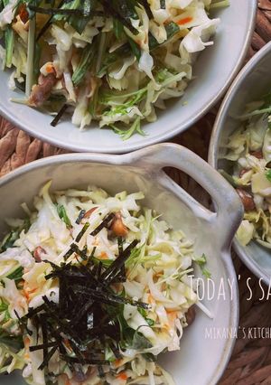 キャベツと納豆のつゆマヨサラダ♪♪-レシピのメイン写真
