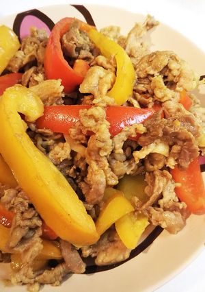 節約＆簡単！豚肉とパプリカのカレー炒め-レシピのメイン写真