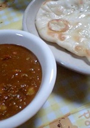 豆入りキーマカレー＆ナン-レシピのメイン写真