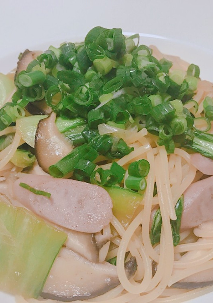 青梗菜と椎茸の和風パスタ-レシピのメイン写真