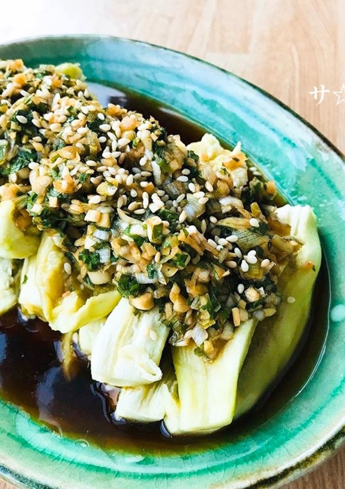 旨っ！簡単 香味ダレで食べる蒸しなす-レシピのメイン写真