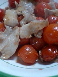 豚バラとミニトマトの炒め物-レシピのメイン写真