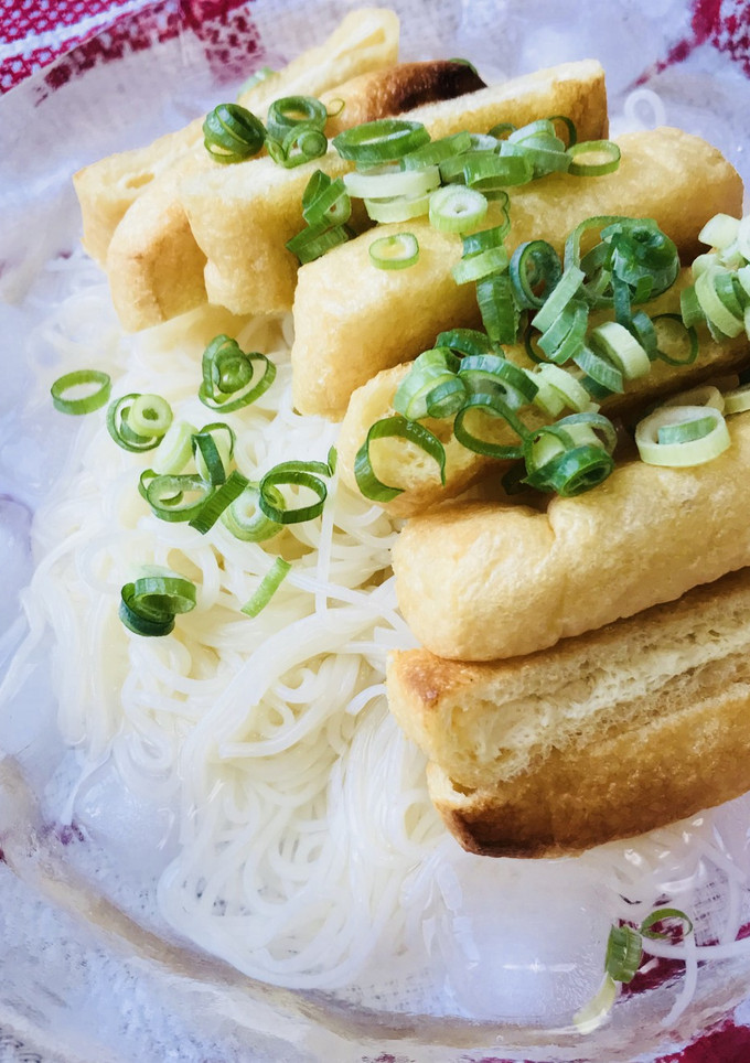 午後の冷やし素麺●薄揚げトーストのせ-レシピのメイン写真