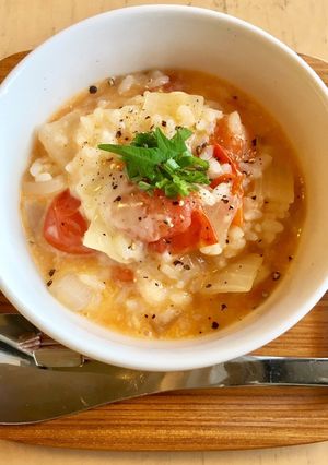ミニトマトとチーズのリゾット【覚え書き】-レシピのメイン写真