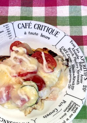 細切り食パンのピザ風＋キッシュ風♡-レシピのメイン写真