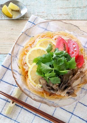 まいたけマリネのレモンそうめん-レシピのメイン写真