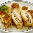 もち麦サンド梅ソースがけ