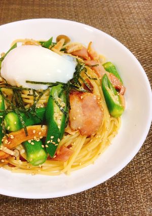夏野菜✤オクラとベーコンの和風パスタ-レシピのメイン写真