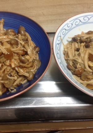 キノコ麺つゆ煮2種-レシピのメイン写真