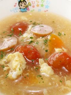 トマトと卵のスープ☆枚方市給食-レシピのメイン写真