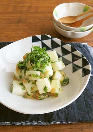 さっぱり非加熱☆長芋としそのなめたけ和え-レシピのメイン写真