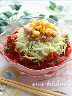 たっぷりキャベツ☆トマトだれの冷やし中華-レシピのメイン写真