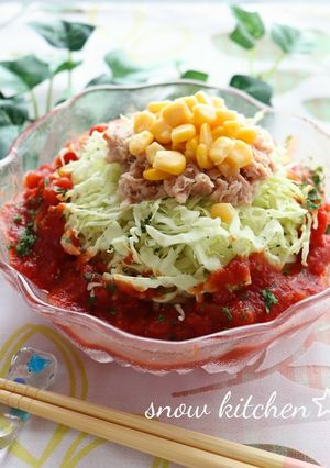 たっぷりキャベツ☆トマトだれの冷やし中華-レシピのメイン写真