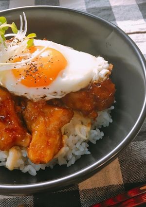 しっとりやわらか♡鶏むね肉の照り照り丼-レシピのメイン写真