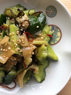 たたき胡瓜とガリのおつまみ塩昆布和え-レシピのメイン写真