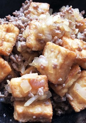 ひき肉と厚揚げの みそ炒め☆簡単-レシピのメイン写真