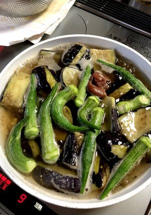お茄子とオクラの梅干し煮-レシピのメイン写真