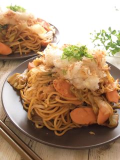 レンジで簡単 おろしのっけレタス焼きそば-レシピのメイン写真