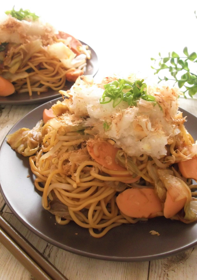 レンジで簡単　おろしのっけレタス焼きそば-レシピのメイン写真