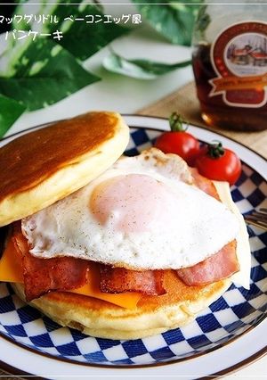 マックグリドルベーコンエッグ風パンケーキ-レシピのメイン写真