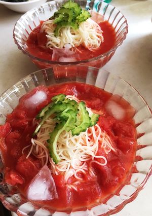 手抜きかわり素麺☆冷たいトマト素麺-レシピのメイン写真