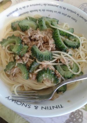 ゴーヤとツナのアンチョビ風味パスタ-レシピのメイン写真