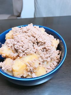 フライパンで簡単!じゃが芋とひき肉の煮物-レシピのメイン写真