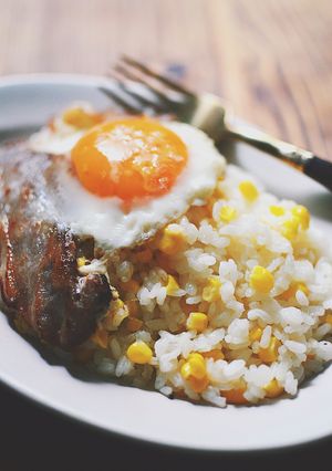 ベーコンエッグとうもろこしご飯-レシピのメイン写真