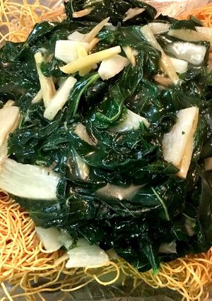 簡単♪ モロヘイヤと山芋の美肌皿うどん-レシピのメイン写真
