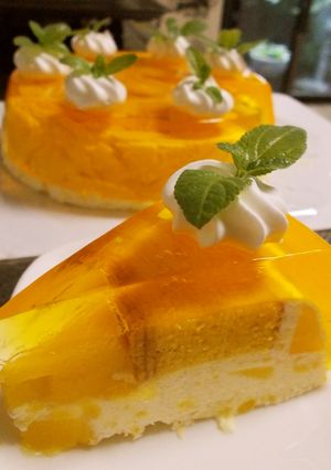 マンゴーのムース風ケーキ♡マンゴーゼリー-レシピのメイン写真