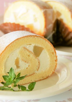 シフォンロールケーキ（白桃）-レシピのメイン写真