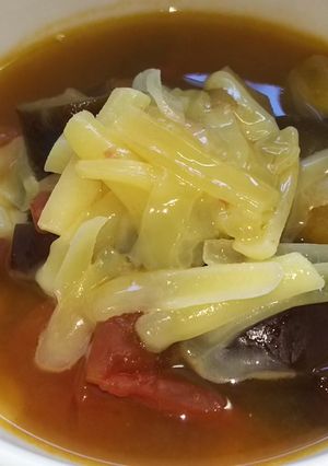 トマトとナスの夏野菜コンソメスープ-レシピのメイン写真