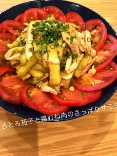 レンジで簡単!とろとろ茄子と鶏のサラダ☻-レシピのメイン写真