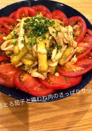 レンジで簡単！とろとろ茄子と鶏のサラダ☻-レシピのメイン写真