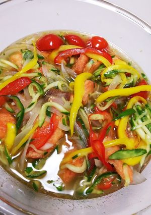 鮭とカラフル野菜の南蛮漬け❤️-レシピのメイン写真